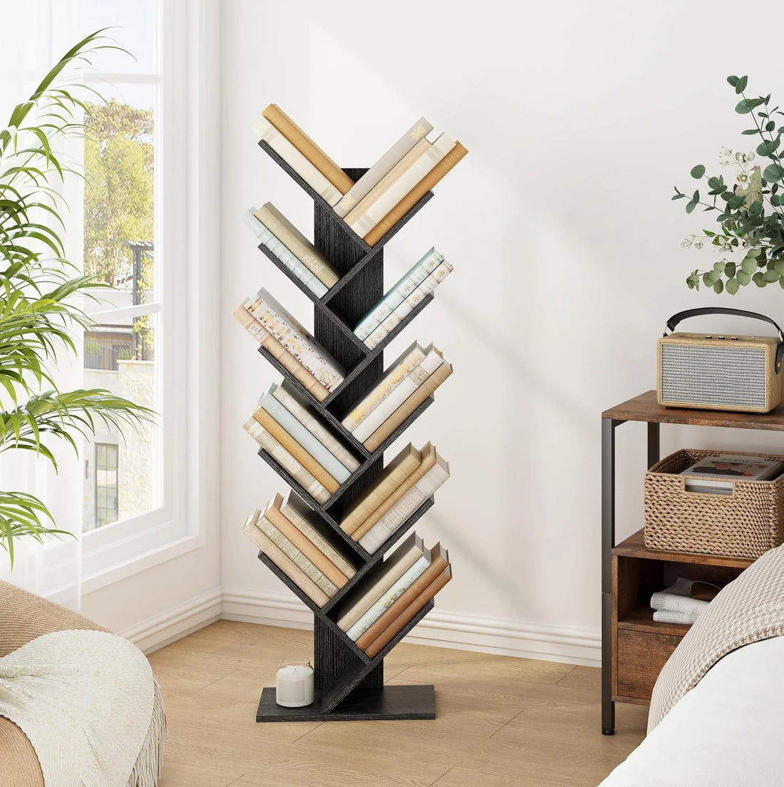 Modern Tree-Shaped Bookshelf Organizer