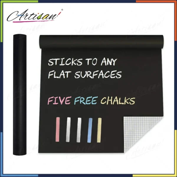 Self-Adhesive Blackboard Wall Sticker Roll – Reusable Chalkboard for Kids & Home