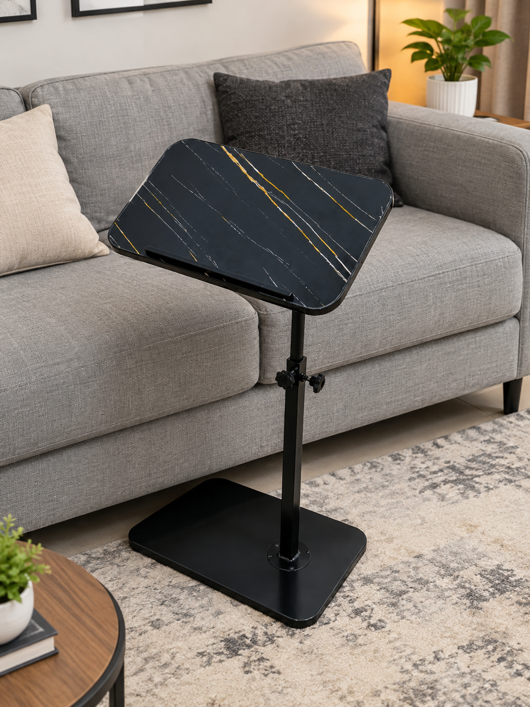 90° Tilting & 360° Swivel Height-Adjustable Table
